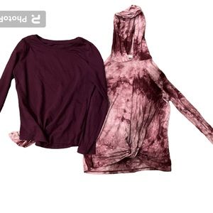 Burgundy long sleeved shirts